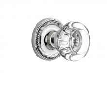 Nostalgic Warehouse 712230 - Nostalgic Warehouse Rope Rosette Passage Round Clear Crystal Glass Door Knob in Bright Chrome