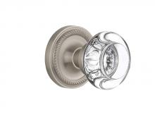 Nostalgic Warehouse 712233 - Nostalgic Warehouse Rope Rosette Passage Round Clear Crystal Glass Door Knob in Satin Nickel