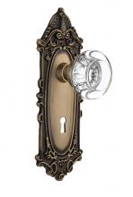 Nostalgic Warehouse 712289 - Nostalgic Warehouse Victorian Plate with Keyhole Passage Round Clear Crystal Glass Door Knob in An