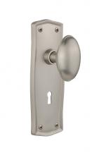 Nostalgic Warehouse 712323 - Nostalgic Warehouse Prairie Plate with Keyhole Passage Homestead Door Knob in Satin Nickel