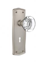 Nostalgic Warehouse 712451 - Nostalgic Warehouse Prairie Plate with Keyhole Passage Round Clear Crystal Glass Door Knob in Sati