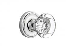 Nostalgic Warehouse 712490 - Nostalgic Warehouse Classic Rosette Privacy Round Clear Crystal Glass Door Knob in Bright Chrome