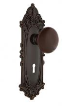 Nostalgic Warehouse 712590 - Nostalgic Warehouse Victorian Plate with Keyhole Passage Brown Porcelain Door Knob in Timeless Bro