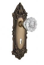 Nostalgic Warehouse 712635 - Nostalgic Warehouse Victorian Plate with Keyhole Passage Crystal Glass Door Knob in Antique Brass