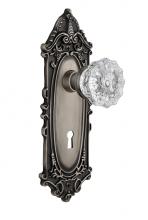 Nostalgic Warehouse 712639 - Nostalgic Warehouse Victorian Plate with Keyhole Passage Crystal Glass Door Knob in Antique Pewter