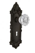 Nostalgic Warehouse 712664 - Nostalgic Warehouse Victorian Plate with Keyhole Passage Crystal Glass Door Knob in Oil-Rubbed Bro