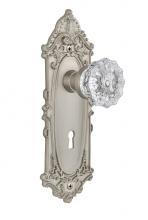 Nostalgic Warehouse 712666 - Nostalgic Warehouse Victorian Plate with Keyhole Passage Crystal Glass Door Knob in Satin Nickel