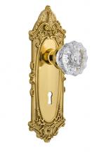 Nostalgic Warehouse 712668 - Nostalgic Warehouse Victorian Plate with Keyhole Passage Crystal Glass Door Knob in Unlacquered Br