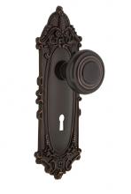 Nostalgic Warehouse 712706 - Nostalgic Warehouse Victorian Plate with Keyhole Passage Deco Door Knob in Timeless Bronze