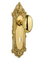 Nostalgic Warehouse 712784 - Nostalgic Warehouse Victorian Plate with Keyhole Passage Homestead Door Knob in Polished Brass