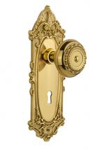 Nostalgic Warehouse 712791 - Nostalgic Warehouse Victorian Plate with Keyhole Passage Meadows Door Knob in Polished Brass