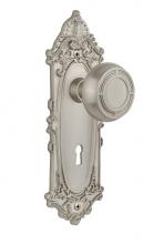 Nostalgic Warehouse 712798 - Nostalgic Warehouse Victorian Plate with Keyhole Passage Mission Door Knob in Satin Nickel