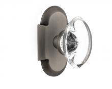 Nostalgic Warehouse 713027 - Nostalgic Warehouse Cottage Plate Single Dummy Oval Clear Crystal Glass Door Knob in Antique Pewte