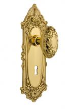 Nostalgic Warehouse 713053 - Nostalgic Warehouse Victorian Plate with Keyhole Passage Victorian Door Knob in Polished Brass