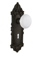 Nostalgic Warehouse 713135 - Nostalgic Warehouse Victorian Plate with Keyhole Passage White Porcelain Door Knob in Oil-Rubbed B