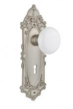 Nostalgic Warehouse 713145 - Nostalgic Warehouse Victorian Plate with Keyhole Passage White Porcelain Door Knob in Satin Nickel