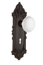 Nostalgic Warehouse 713147 - Nostalgic Warehouse Victorian Plate with Keyhole Passage White Porcelain Door Knob in Timeless Bro