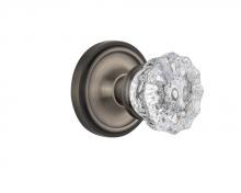 Nostalgic Warehouse 713337 - Nostalgic Warehouse Classic Rosette Privacy Crystal Glass Door Knob in Antique Pewter