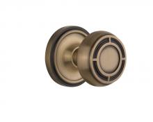 Nostalgic Warehouse 713543 - Nostalgic Warehouse Classic Rosette Privacy Mission Door Knob in Antique Brass