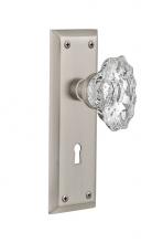 Nostalgic Warehouse 713990 - Nostalgic Warehouse New York Plate with Keyhole Privacy Chateau Door Knob in Satin Nickel