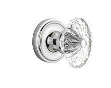 Nostalgic Warehouse 714525 - Nostalgic Warehouse Classic Rosette Privacy Oval Fluted Crystal Glass Door Knob in Bright Chrome