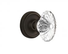 Nostalgic Warehouse 714526 - Nostalgic Warehouse Classic Rosette Privacy Oval Fluted Crystal Glass Door Knob in Oil-Rubbed Bron