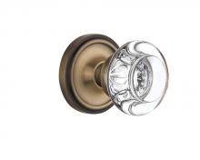 Nostalgic Warehouse 714539 - Nostalgic Warehouse Classic Rosette Privacy Round Clear Crystal Glass Door Knob in Antique Brass