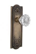 Nostalgic Warehouse 715102 - Nostalgic Warehouse Meadows Plate Privacy Crystal Glass Door Knob in Antique Brass