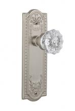 Nostalgic Warehouse 715106 - Nostalgic Warehouse Meadows Plate Privacy Crystal Glass Door Knob in Satin Nickel