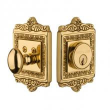 Nostalgic Warehouse 715119 - Nostalgic Warehouse Egg & Dart Plate Single Cylinder Deadbolt in Unlacquered Brass