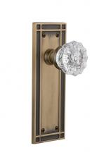 Nostalgic Warehouse 715934 - Nostalgic Warehouse Mission Plate Single Dummy Crystal Glass Door Knob in Antique Brass