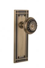 Nostalgic Warehouse 715946 - Nostalgic Warehouse Mission Plate Single Dummy Meadows Door Knob in Antique Brass