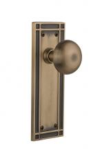 Nostalgic Warehouse 715950 - Nostalgic Warehouse Mission Plate Single Dummy New York Door Knob in Antique Brass
