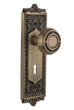 Nostalgic Warehouse 716678 - Nostalgic Warehouse Egg & Dart Plate with Keyhole Single Dummy Mission Door Knob in Antique Br