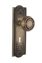 Nostalgic Warehouse 716682 - Nostalgic Warehouse Meadows Plate with Keyhole Single Dummy Mission Door Knob in Antique Brass