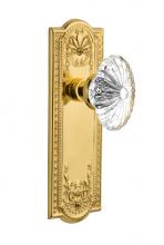 Nostalgic Warehouse 716989 - Nostalgic Warehouse Meadows Plate Passage Oval Fluted Crystal Glass Door Knob in Unlacquered Brass