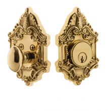 Nostalgic Warehouse 715124 - Nostalgic Warehouse Victorian Plate Single Cylinder Deadbolt in Unlacquered Brass