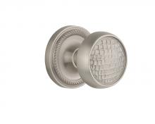 Nostalgic Warehouse 717604 - Nostalgic Warehouse Rope Rosette Privacy Craftsman Door Knob in Satin Nickel