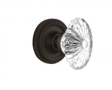 Nostalgic Warehouse 717668 - Nostalgic Warehouse Rope Rosette Privacy Oval Fluted Crystal Glass Door Knob in Oil-Rubbed Bronze