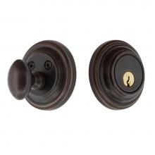 Nostalgic Warehouse 718986 - Nostalgic Warehouse Classic Rosette Single Cylinder Deadbolt in Timeless Bronze