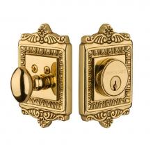 Nostalgic Warehouse 719025 - Nostalgic Warehouse Egg & Dart Plate Single Cylinder Deadbolt in Unlacquered Brass