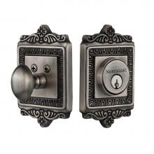 Nostalgic Warehouse 719027 - Nostalgic Warehouse Egg & Dart Plate Single Cylinder Deadbolt in Antique Pewter