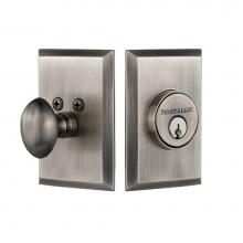 Nostalgic Warehouse 719058 - Nostalgic Warehouse New York Plate Single Cylinder Deadbolt in Antique Pewter