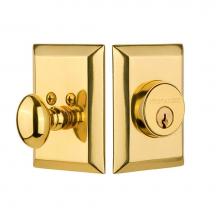 Nostalgic Warehouse 719060 - Nostalgic Warehouse New York Plate Single Cylinder Deadbolt in Polished Brass