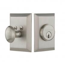 Nostalgic Warehouse 719061 - Nostalgic Warehouse New York Plate Single Cylinder Deadbolt in Satin Nickel