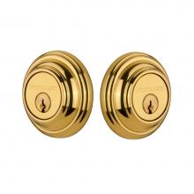 Nostalgic Warehouse 719115 - Nostalgic Warehouse Classic Rosette Double Cylinder Deadbolt in Polished Brass