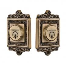 Nostalgic Warehouse 719150 - Nostalgic Warehouse Egg & Dart Plate Double Cylinder Deadbolt in Antique Brass