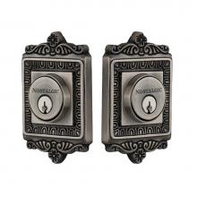 Nostalgic Warehouse 719151 - Nostalgic Warehouse Egg & Dart Plate Double Cylinder Deadbolt in Antique Pewter