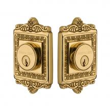 Nostalgic Warehouse 719156 - Nostalgic Warehouse Egg & Dart Plate Double Cylinder Deadbolt in Unlacquered Brass