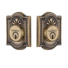 Nostalgic Warehouse 719164 - Nostalgic Warehouse Meadows Plate Double Cylinder Deadbolt in Antique Brass